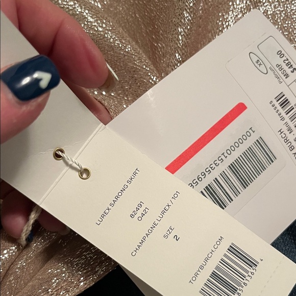 NWT Tory Burch Lurex Sarong Skirt  Size 2 - Picture 4 of 6